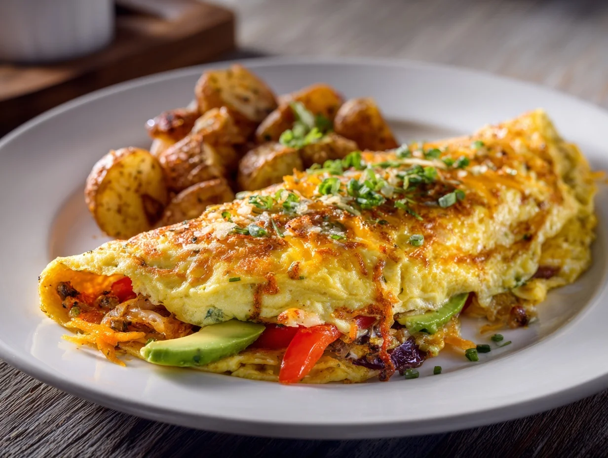 Southwest Peppers, Onion, Jalapeño & Avocado Omelet